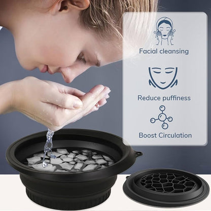 Foldable Face Wash Basin with Built-in Ice Tray